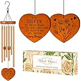 Sisters Gifts from Sister, Sister Birthday Gifts, Sister Gift Wind Chimes Garden Decor, Bestie Gift from Women, Friendship Gifts for Women, Sisters Presents for Thanksgiving Wedding Graduation