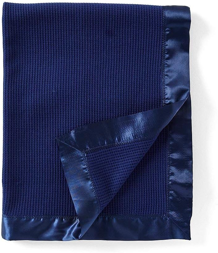 thermal baby blanket with satin trim