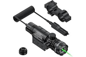 Feyachi Tactical Green Laser Sight for Rifle with 20mm Picatinny Rail Mount and 1'' Ring Barrel Mount Include Pressure Switch