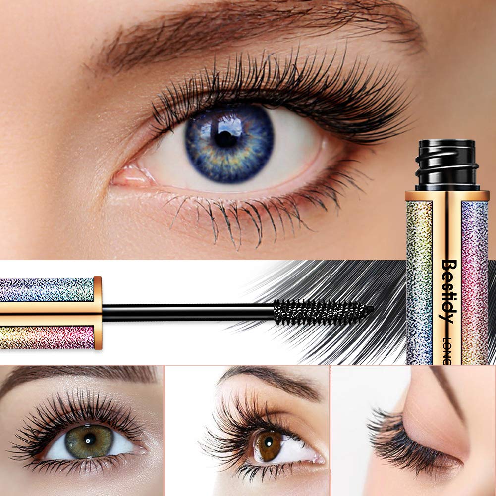 4D Silk Fiber Lash Mascara, Natural Waterproof Smudge-proof Mascara, Natural Thickening Lengthening Mascara No Clumping, No Smudging Lasting All Day : Beauty