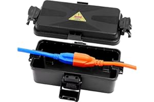 DIQMIAQ Outdoor Electrical Box Waterproof IP54 Black Outdoor Extension Cord Cover(Inner 6.5 x 3.5 x 2.2inch), Wall-Hangable Waterproof Box for Plug, Halloween, Christmas String Lights (1 PCS Black)