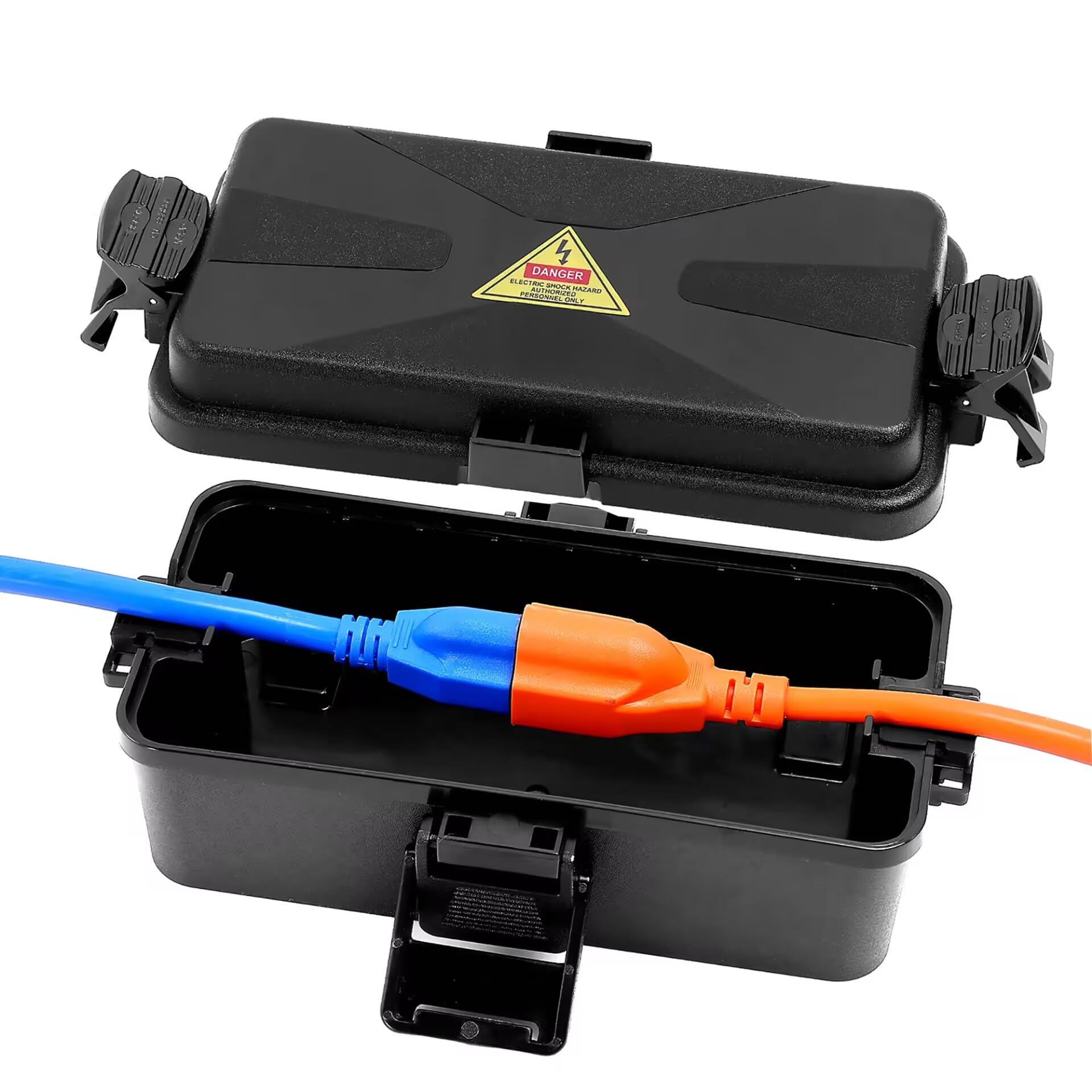 Photo 1 of DIQMIAQ Outdoor Electrical Box Waterproof IP54 Black Outdoor Extension Cord Cover(Inner 6.5 x 3.5 x 2.2inch), Wall-Hangable Waterproof Box for Plug, Halloween, Christmas String Lights (1 PCS Black)