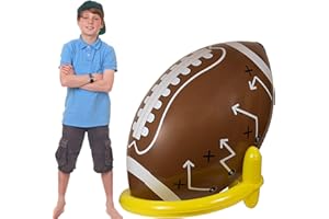GiftExpress 40" Giant Jumbo Inflatable Football with Tee Set for Football Party, Gameday, American Sport Themed Decorations, Super Fun Football Games for Kids and Adults