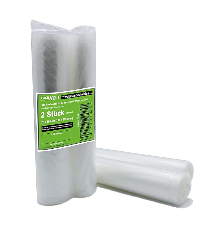 Vakuumbeutel Vakuumier-Rolle geprägt goffriert Folienrolle Vakuum 2 Rollen 28x600 cm geeignet für Caso, Lava, Allpax, Valko, 