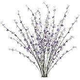 Lcuasc 2pcs Artificial Jasmine Flowers 33.5" Full Vitality Small Floral Branch Stems for Spring Home Office Bedroom Party Wedding Table Centerpieces Decor(Purple)