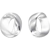 Boma Jewelry Sterling Silver Mobius Strip Twisting Modern Stud Earrings