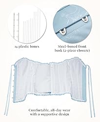 SZIVYSHI Azure Blue Corset Top for Women - Overbust
