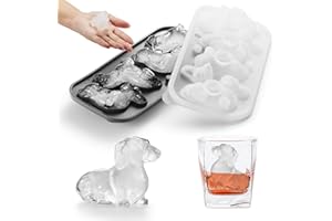 Nax Caki 3D Dachshund Dog Ice Cube Mold Fun Shapes, Dachshund Gifts for Women, Cute Large Craft Ice Mold, Big Dog Ice Cube Trays for Whiskey Cocktails Bourbon