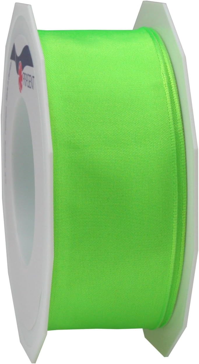 C.E. Pattberg NEON DREAM Wired Edge Taffeta Ribbon in lime (green)
