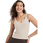 ODODOS Cloud Feeling Tank Bra for Women U Back Wirefree Longline Sports Bra Yoga Top with Removable Pads