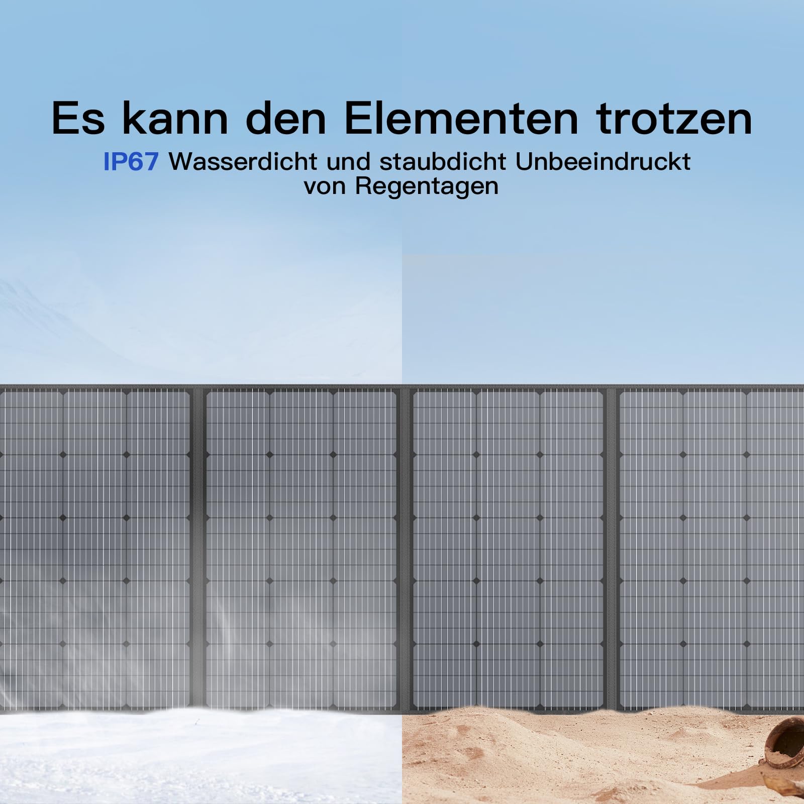 MHPOWOS 400W Tragbare Solarpanel, Faltbare Solarmodul Kit komplett mit einem verstellbaren Kickstand, Wasserdicht IP67 für Outdoor Camping Portable Power Station Wohnmobil RV Garten Balkon 6