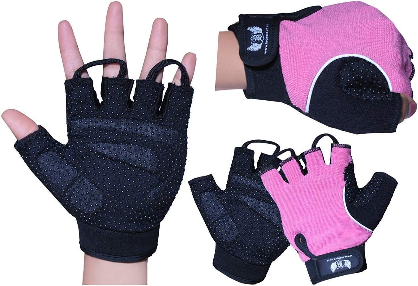 BOOM Prime Fingerless Ladies Cycling Gloves Half Finger Bike Riding