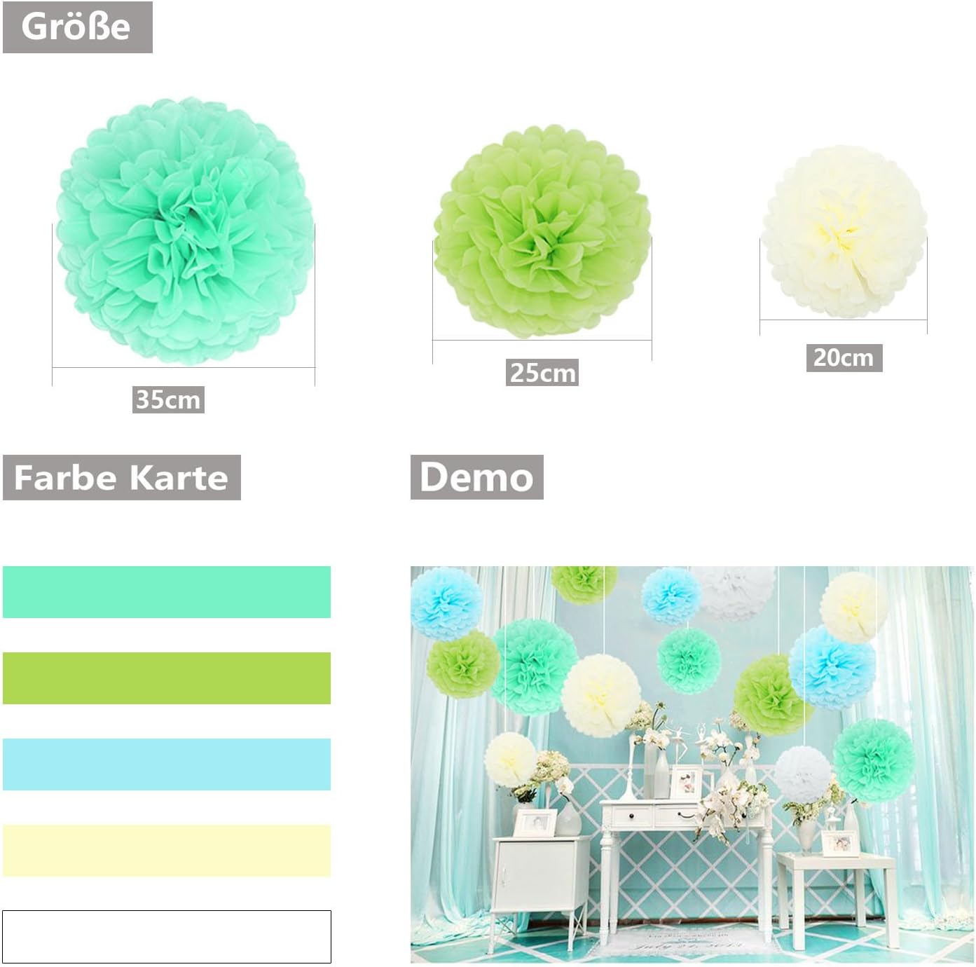 Napravi Rs Loisirs Creatifs Fournitures De Loisirs Creatifs Baby Shower Fetes A Theme Feelshion 15 Pieces Pompons Fleur En Papier De Soie Pour La Deco Des Fetes D Anniversaires Mariages O35cm O2 Decoration Exterieure Et