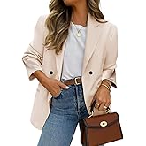 EXLURA Women's Business Casual Blazers Lightweight Long Sleeve Knit Lapel Loose Fit Work Office Suit Jackets with Pocket 2025