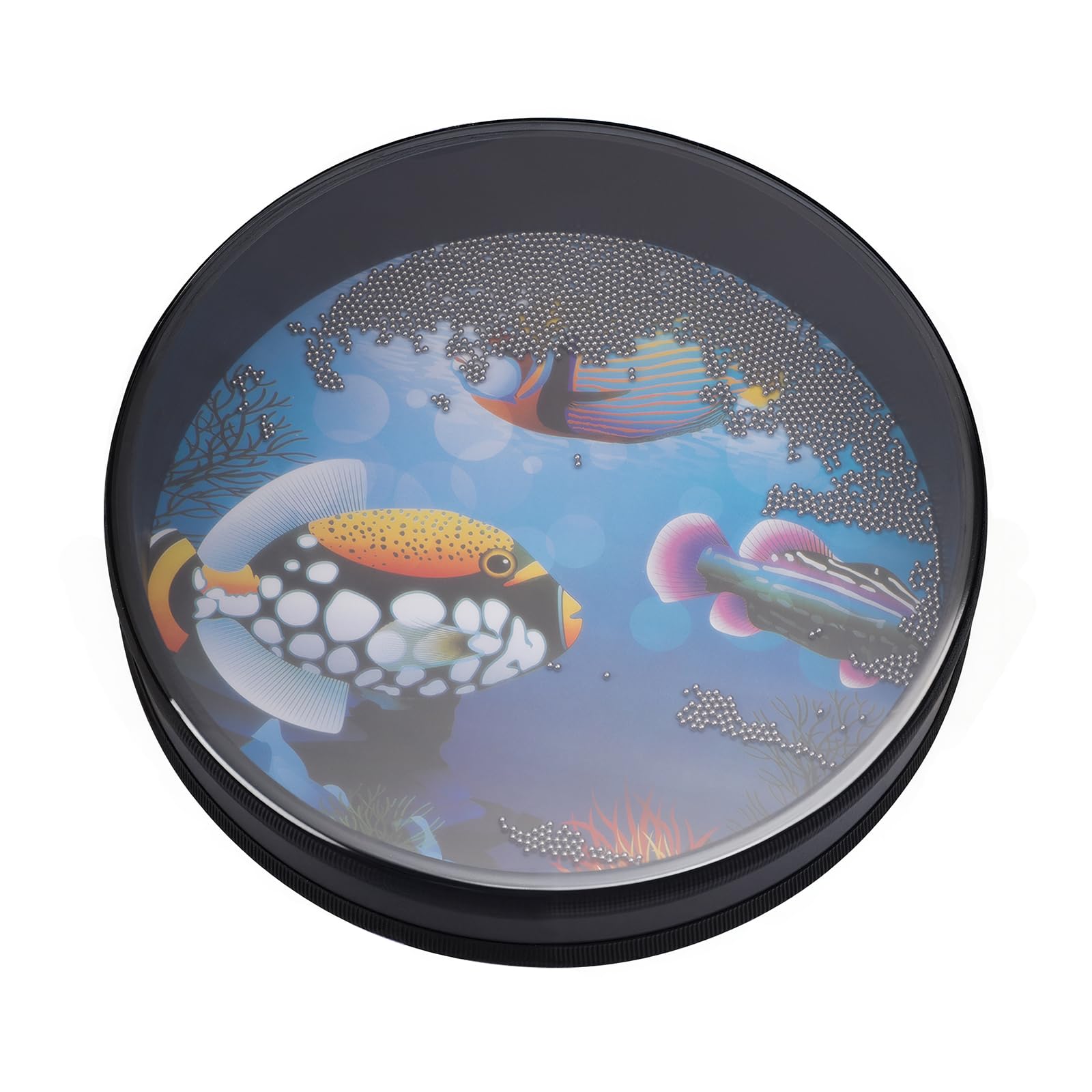 25cm Ocean Drum Wave Bead Drum Hand Percussion Drum Musical Instrument Percussion with Steel Balls Filled (Type 2)