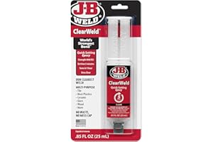 J-B Weld 50112 Clear 25 ml ClearWeld Quick-Setting Epoxy Syringe (Pack of 2)
