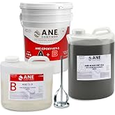 Self Leveling Epoxy Resin Kit &ndash; ANE Garage Floor Epoxy Kit Spreads Seamlessly. Durable, Industrial Grade Clear Epoxy Resin for Concrete Floors and Countertops - Black
