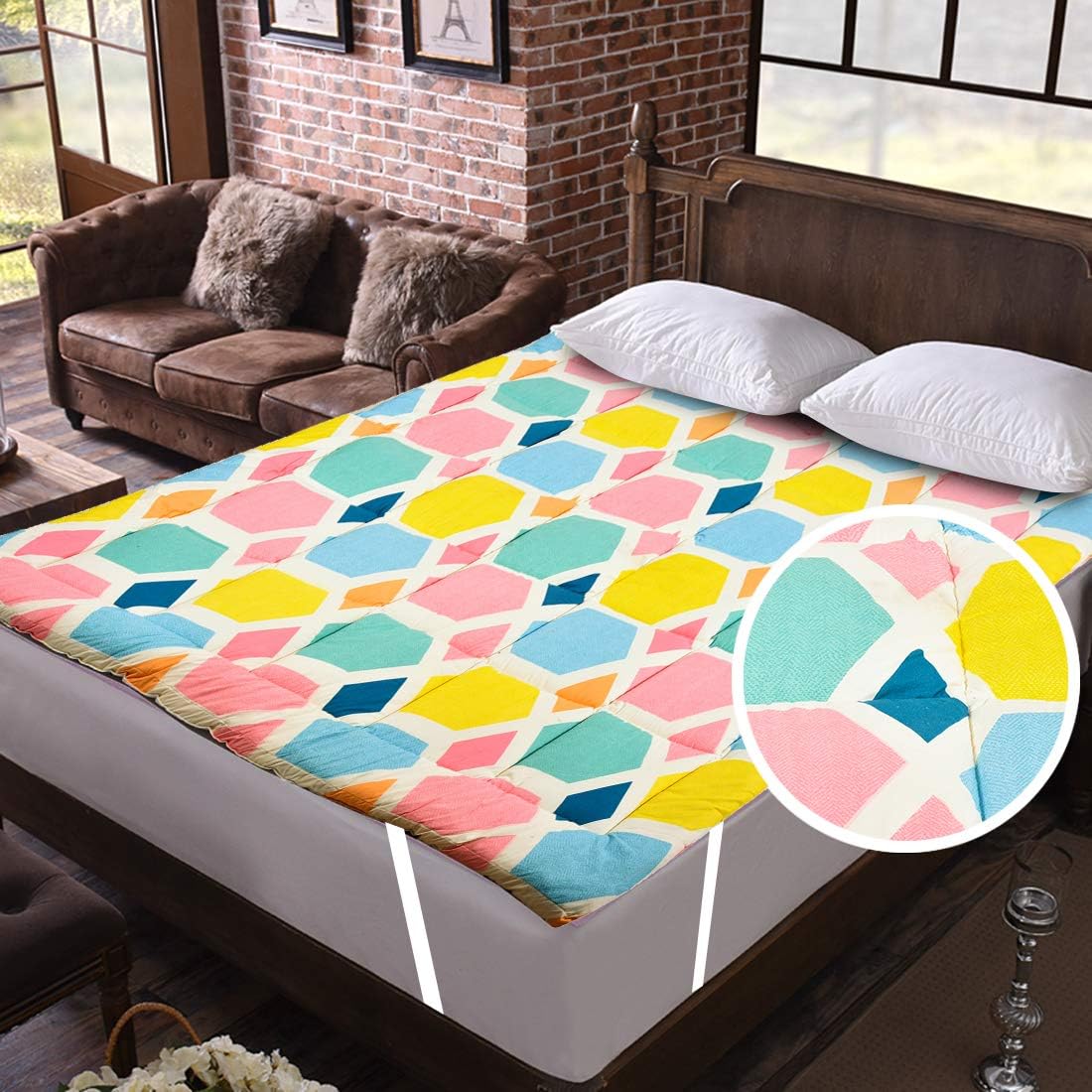 Buy RRC Super Soft 600 GSM Hollow Fiber Filled Mattress Topper/Padding