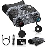 WOSPORTS 4K Night Vision Goggles with 36MP Photo, 1300FT Range, Built-in Flashlight & Compass, 5000mAh Battery, Supports 256GB SD, for Security, Camping, Travel Use