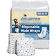 Apupmeo Dog Wraps XS, 50 Counts Disposable Dog Diapers, Super Absorbent for Male Dogs with Incontinence or Excitable Urinatio