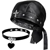 Biker Cap for Women/Men Leather Motorcycle Skull Cap with Snug Fit Adjustable, Biker Doo Rag Headwrap for Riding