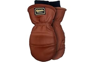 Watson Gloves Full-Grain Leather Winter Ranch Mitts - Crazy Horse Water Resistant Heritage, Comfortable, Warm Lining