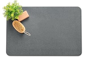 Plentio Stone Bath Mat, Non-Slip Natural Diatomaceous Earth Bath Mat, 23.5" x 15.5" Super Absorbent Quick Drying, Multifunctional Bath Stone Mat, Easy to Clean
