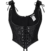Scarlet Darkness Corset Tops for Women Renaissance Underbust Corset Boned Lace Up Corsets