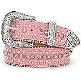 JASGOOD Rhinestone Belt for Women Men Bling Studded Western Cowboy Cowgirl Belts for Jeans