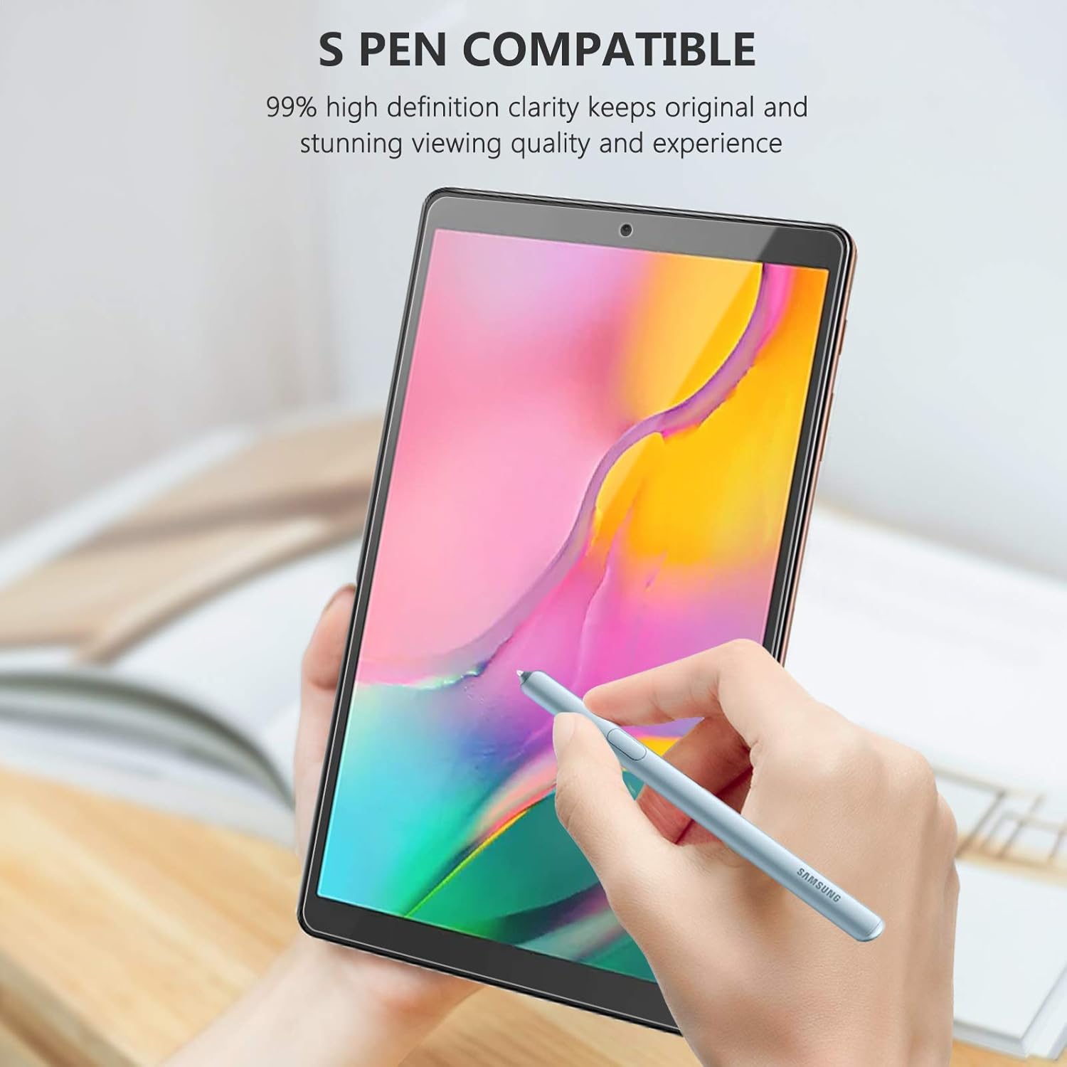 [2-Pack] Screen Protector Compatible with Galaxy Tab A 10.1 2019, SPARIN Tempered Glass Screen Protector Compatible with Samsung Galaxy Tab A 10.1 SM-T515/T510