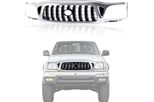 CarPartsDepot Front Grille Grill Compatible With Toyota Tacoma (Chrome, 2001-2004 Tacoma)