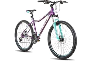 HH HILAND HILAND 20 26 27.5 Inch Mountain Bike for Women Girl, 7/21 Speed with Lock-Out Suspension Fork, Aluminum Frame MTB, Adult Ladies Womens Bike Mens Bicycle