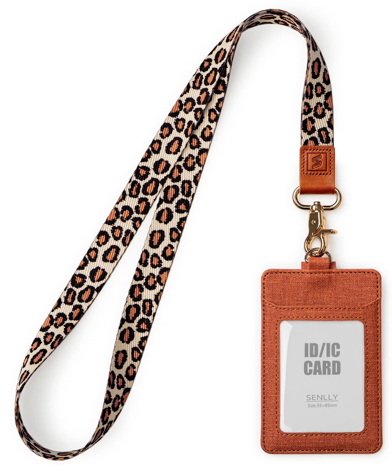 SENLLY ID Card Holder with Cute Lanyard, Vertical ID Card Holder, Card Badge Holder with Double-Sided Card Slots