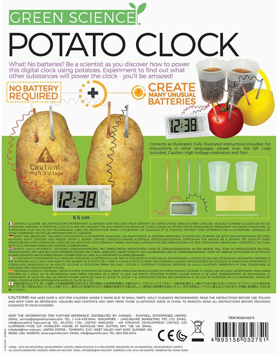 Amazon Com 4m Potato Clock Diy Green Science Chemistry Engineering Lab Stem Toys Educational Gift For Kids Teens Girls Boys Brown Toys Games Amazon Com 4m Potato Clock Diy Green Science Chemistry Engineering Lab Stem Toys Educational Gift For Kids Teens Girls Boys Brown Toys Games
