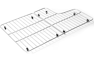 PMTHMPTS 23.2" x 14.5" Farmhouse Sink Rack for Bottom of Sink Compatible with Kohler Whitehaven Sinks（Not All), Stainless Steel farmhouse sink rack protector Include Left and Right K-6638 Sink Racks