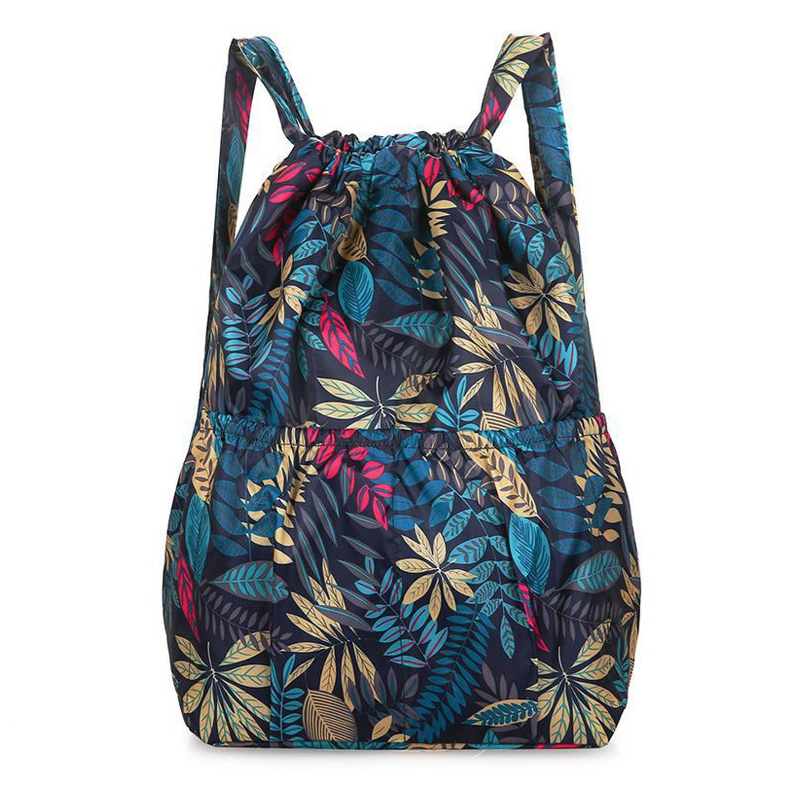 Swimming Gym Bag, Womens Waterproof Drawstring Sports Backpack, Large Capacity for Hiking