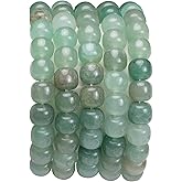 BEADIA Natural Green Aventurine Jade Flat Cut Round Drum Stone 8mmx7mm Loose Semi Gemstone Beads for Jewelry Making 38cm