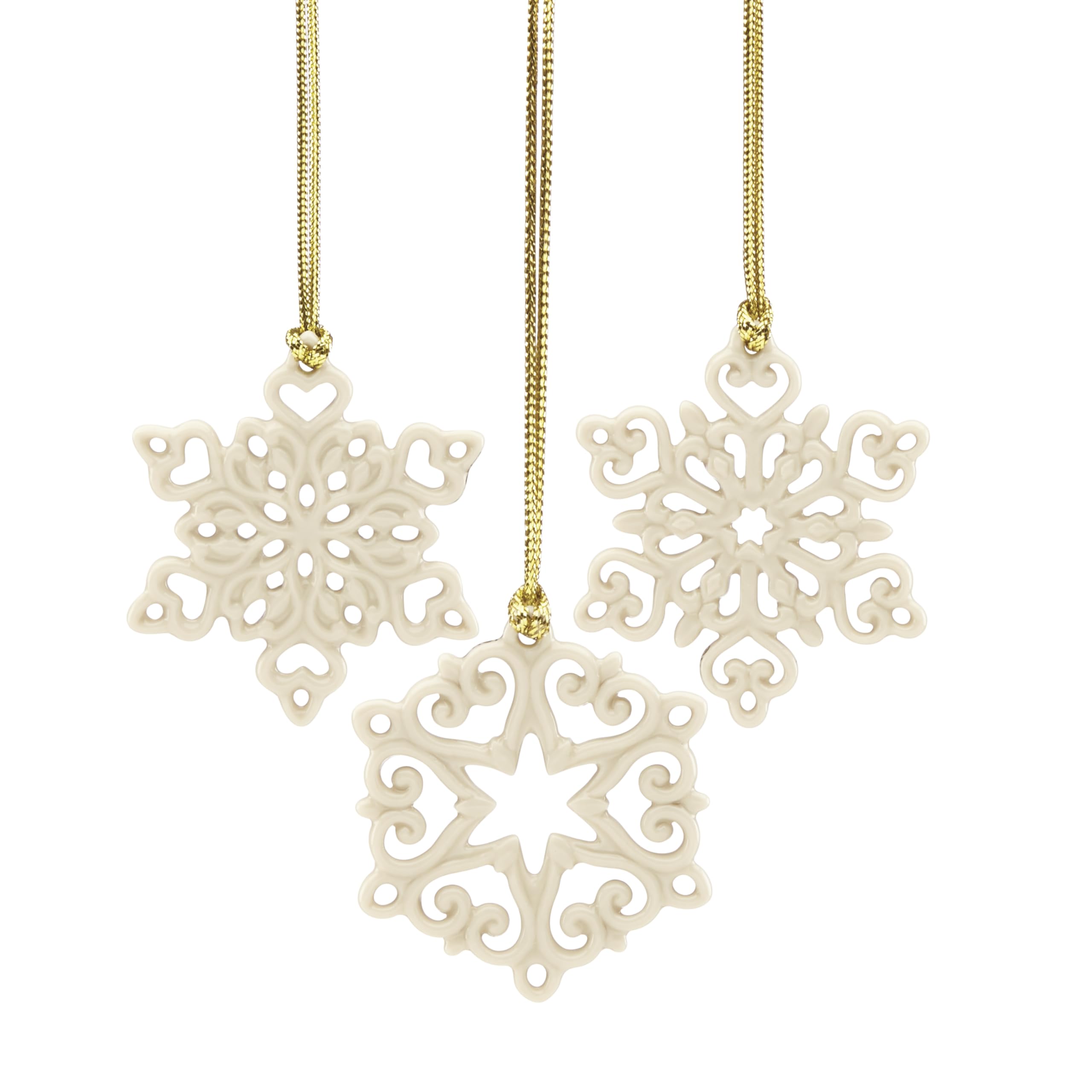 Lenox Mini Snowflake 3-Piece Porcelain Christmas Ornaments