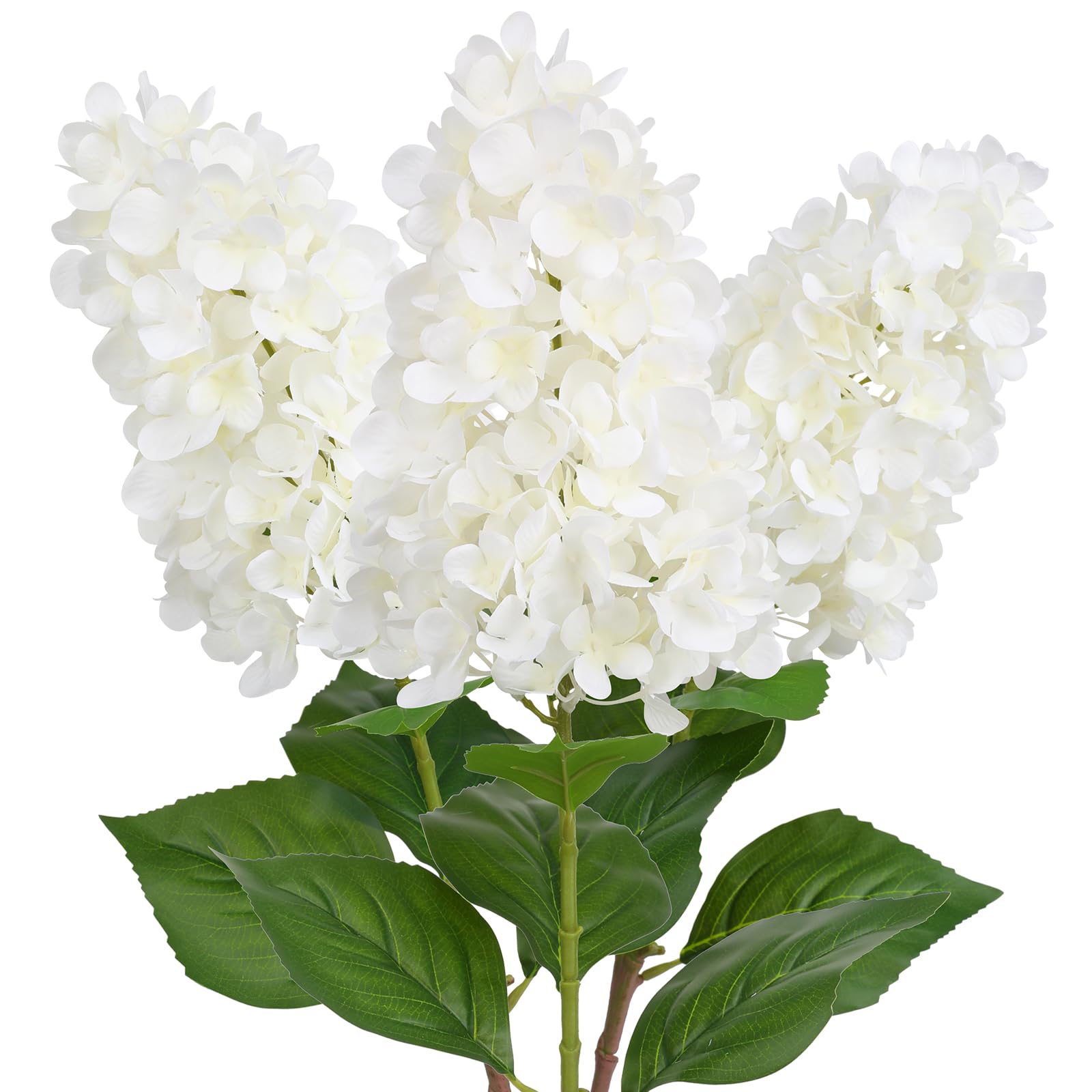 Hobyhoon 3Pcs Hydrangeas Artificial Flowers,Faux Hydrangea,73cm Long Stems Silk Hydrangea for Decoration,Table Centerpieces,Home,Farmhouse,Office,Hotel Decoration(White)