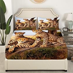 Erosebridal Leopard Bedding Set Twin, Cheetah