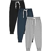 Resinta 3 Pack Toddler Boy Sweatpants Cotton Boys Athletic Joggers Pants Kids Sweats Pants with Pocket Workout Clothes