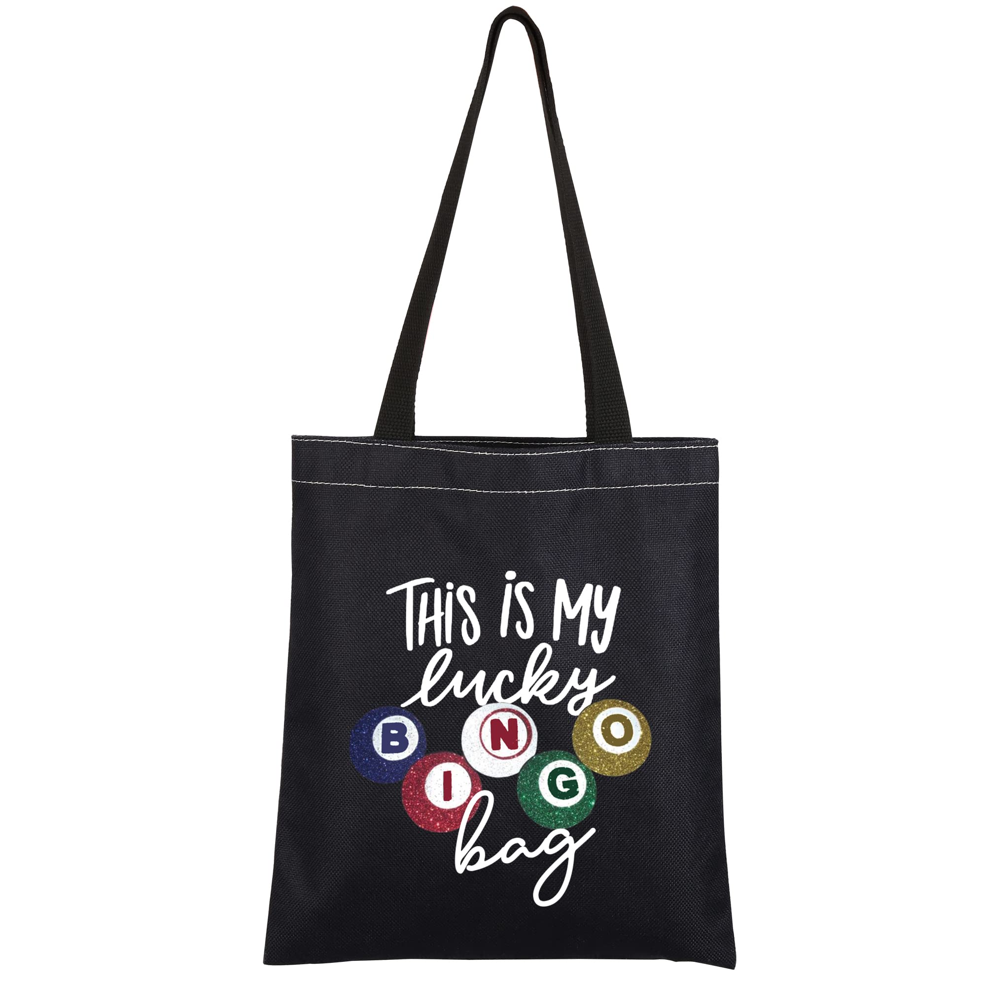 AKTAP Lucky Bingo Tote Bag My Lucky Bingo Bag Winner Gift for Bingo Game Lover Bingo Player Gambling Handbag Shoulder Bag (Lucky Bingo Tote Bag)