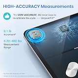 Etekcity Digital Body Scale 400 lb 180 kg Bluetooth BMI Fat Mass App view 2