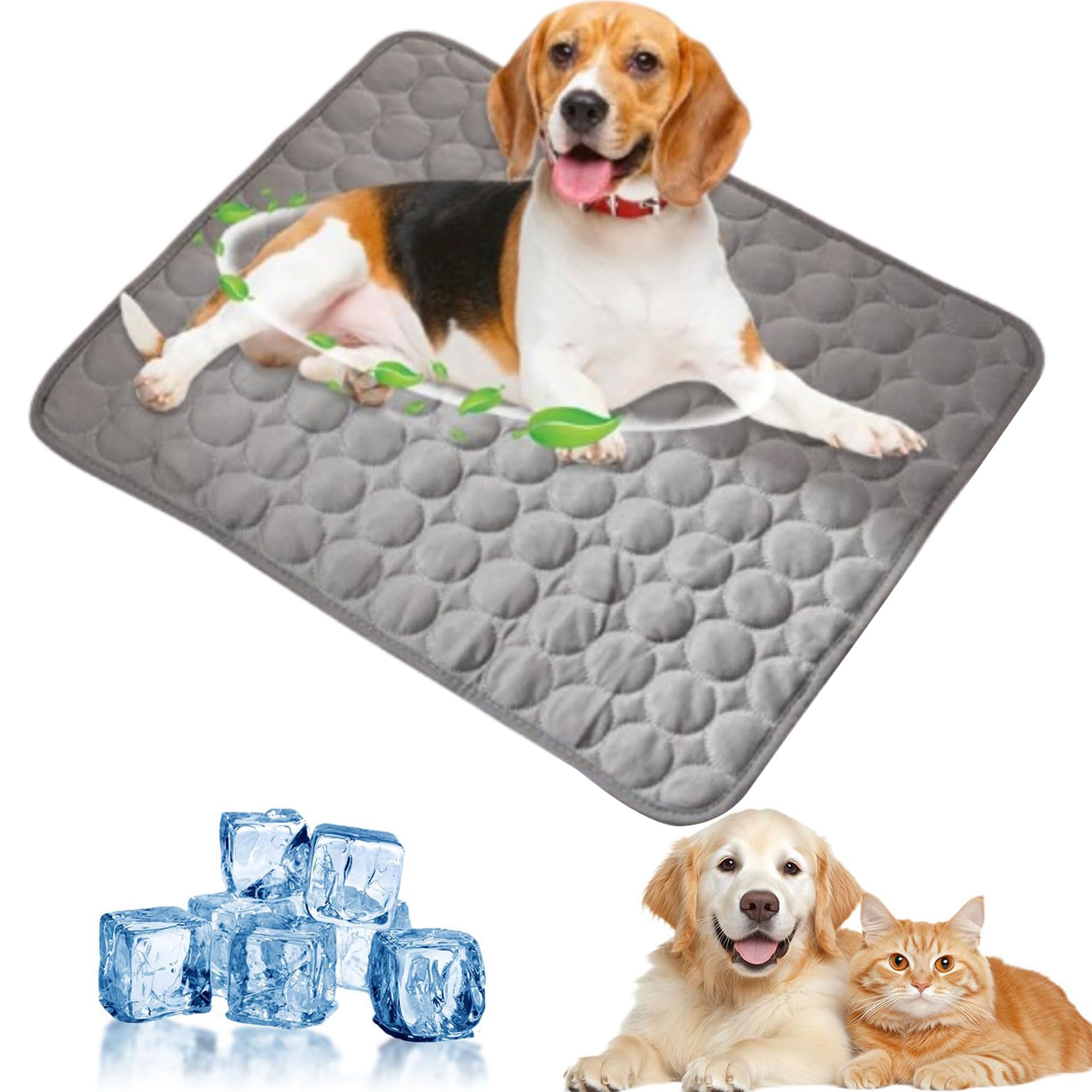 Photo 1 of 2025 New Dog Cooling Mat, Pet Cooling Mats, Summer Cool Pads Pet Mat Outdoor for Dogs & Cats, Pet Bed Mats Machine Washable(Grey, XL: 100×75 cm 39×30")