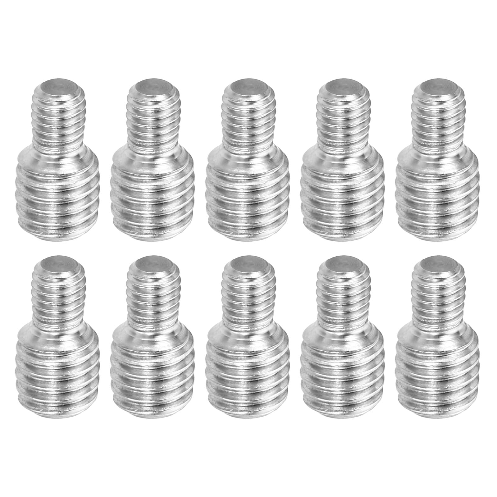 PATIKIL M5x6mm to M8x8mm Double End Threaded Stud Screw Bolt, 10 Pack 304 Stainless Steel Rod Bolts Thread Reducer Adapter for Furniture Fastener, Hardware Connectors