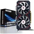 Radeon RX 580 8GB Graphics Card, 2048SP 1284MHz GDDR5 256bit, RX580 GPU 8K Video Card with Dual Cooling Fan, HDMI, DP, DVI-Output, PCIE 3.0 * 16 for Computer Gaming and Office