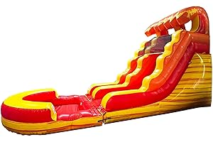 POGO BOUNCE HOUSE Inflatable Water Slide for Kids & Toddlers With Inflatable Pool, Backyard, Park or Commercial Use, Outdoor Water Play, Includes Blower Stakes, Splash Pool & Storage Bag, Large 25.5' x 9' x 15'