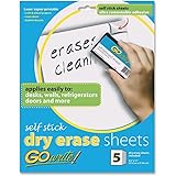GoWrite! Dry Erase Self-Adhesive Sheets, 8.5-Inches by 11-Inches, 5 Sheets (AS8511)