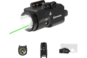 Skywoods Pistol Laser Light Combo - 1200 Lumens Green Laser Flashlight Combo for Glock Handgun with Picatinny 1913 Rail, Tactical Gun Laser and Flashlight, USB C Rechargeable 1000mAh Battery (3''*2'')