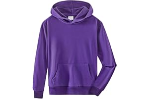 Spring&Gege Youth Solid Classic Hoodies Soft Hooded Pullover Sweatshirts for Children (3-14 Years)